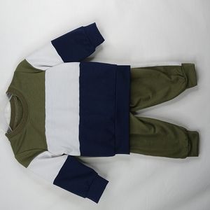 Boy's Olive | White | Navy 2 Pc Set Size: ( 9-12 Months)